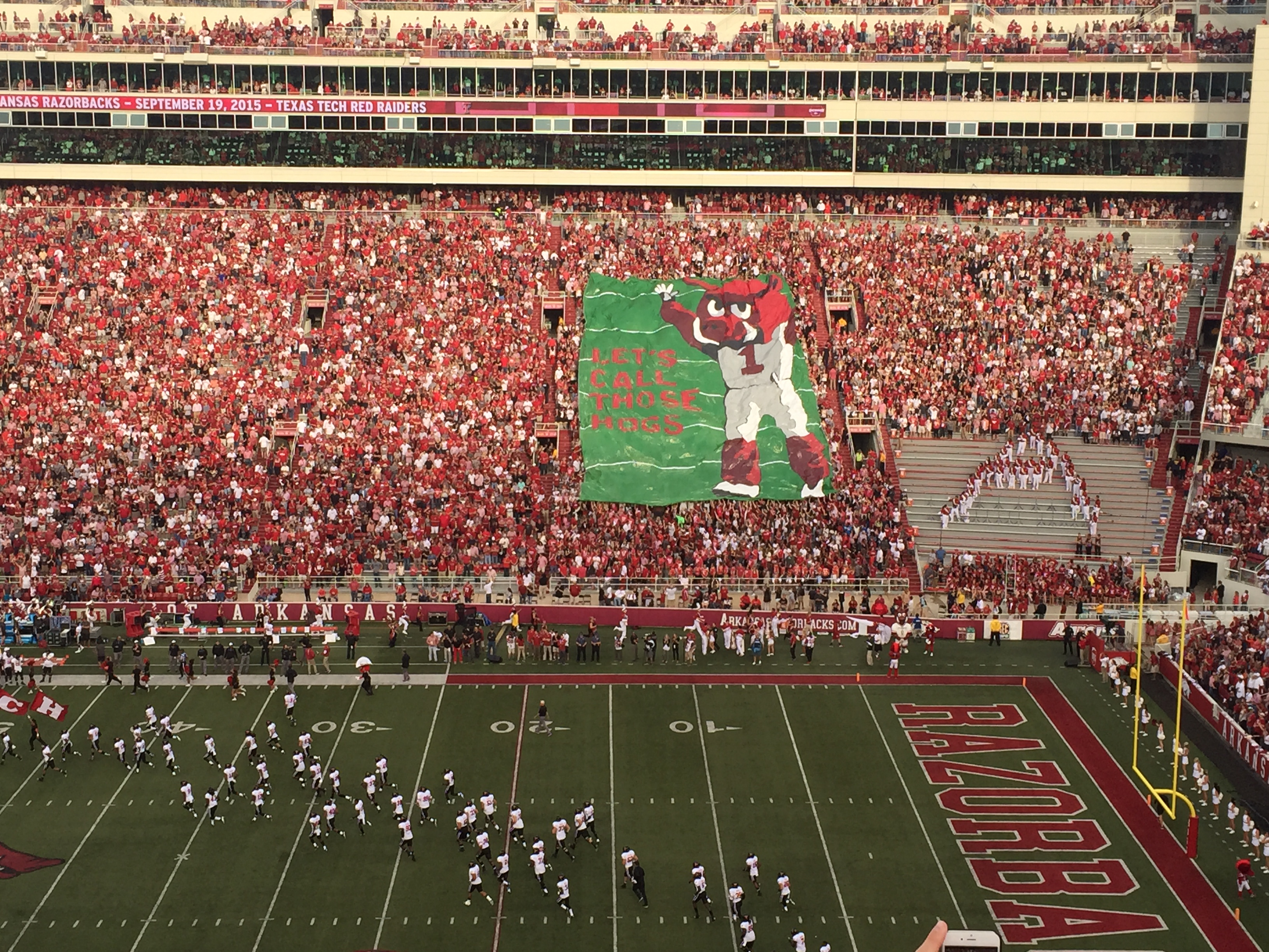 Razorback Student Section Banners Adding to the Game Day Experience