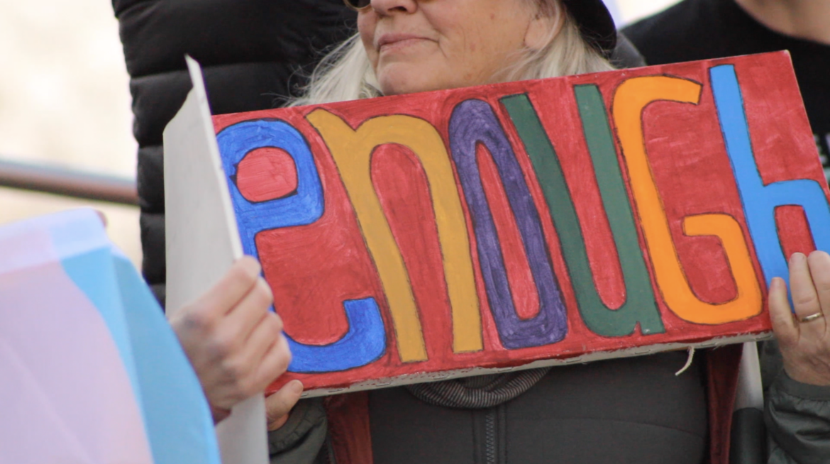 Protest on Dickson Street